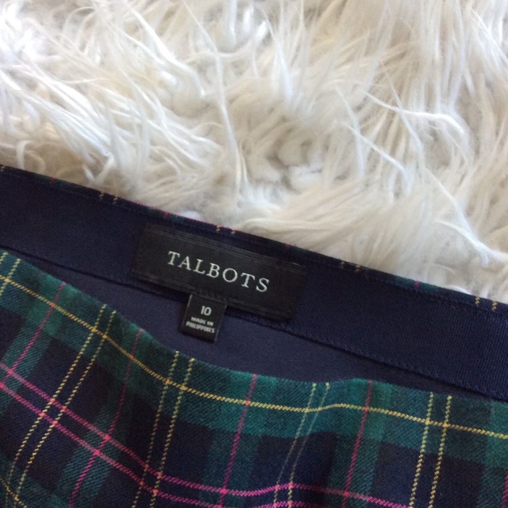Talbots Tartan A-Line Wool Blend Skirt - Picture 9 of 10